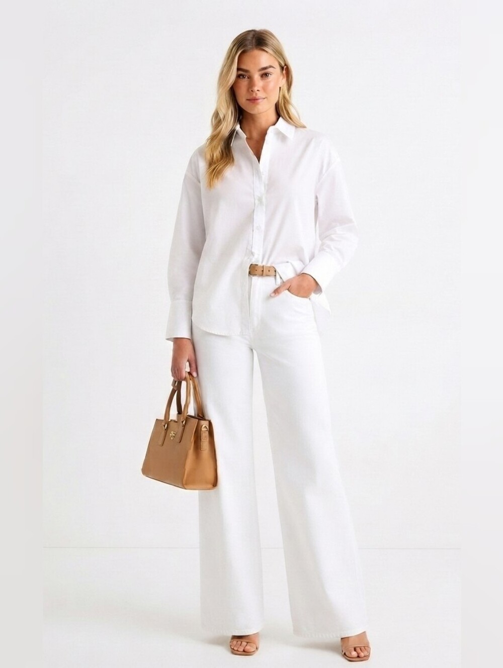 Cabi Ashbury Wide-Leg White Jeans Size 2